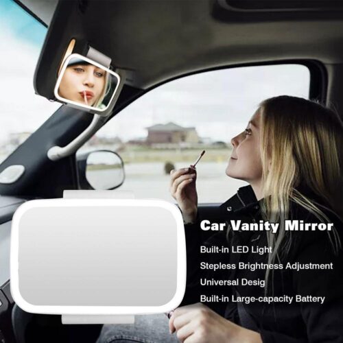 DriveGlow™ – In-Car LED Makeup Mirror