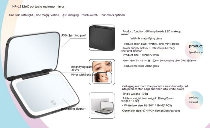 GlowMirror™ – LED Light Double-Sided Makeup Mirror - Image 4